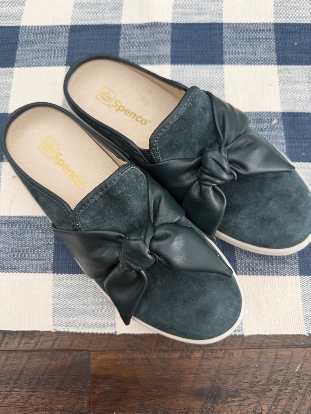 Spenco Barbados orthopedic Women's Knot-Accent Slip-On Mules in Dark Teal
